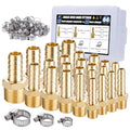 22Pcs Brass Hose Barb Fittings Male Pipe Adapter Kit with Clamps - size: 22pcs barb adapter