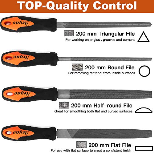 19pcs Metal File Set With Portable Case - T12 Drop Forged Alloy Steel Hand Tool Set With Handle Rasp for Metalwork