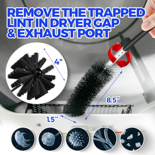 Holikme Dryer Vent Cleaner Kit - 15Ft Flexible Lint Brush for Deep Cleaning - color: Black, size: 15FT