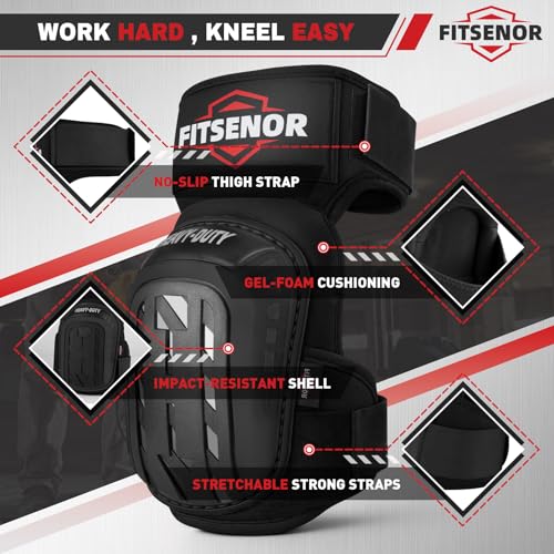 Knee Pads for Work, Professional Knee Pads for Men, Black - color: Black
