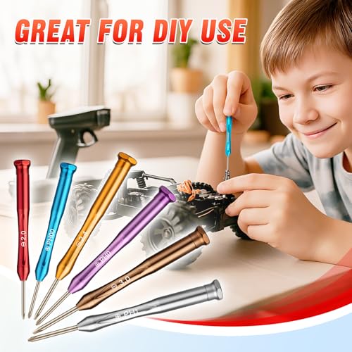 DIYSELF Small Screwdriver Set with Case, 6PCS Magnetic Eyeglass Repair Kit - color: Multicolor