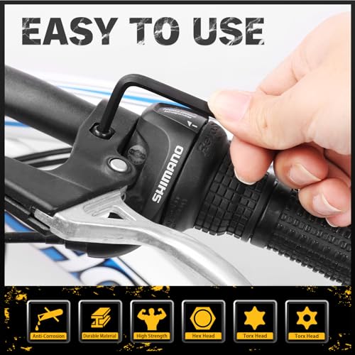 ELEAD Hex Key Allen Wrench Set: 41-Piece Hex and Torx Key Set with Torque Handle, Standard SAE(0.028"-3/8") & Metric(0.7mm-10mm) & Torx(T9-T50) in Storage Case, Heat Treated Chrome Vanadium Steel - style: New Version