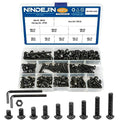 NINDEJIN M6 Button Head Socket Cap Bolts Screws, Metric M6 x 8/10/12/14/16/18/20/25/30mm Screws Bolts Nuts Assortment Kit, 146Pcs Allen Hex Drive, Black Oxide, 10.9 Carbon Steel, Fully Threaded - size: 146PCS M6 8mm-30mm