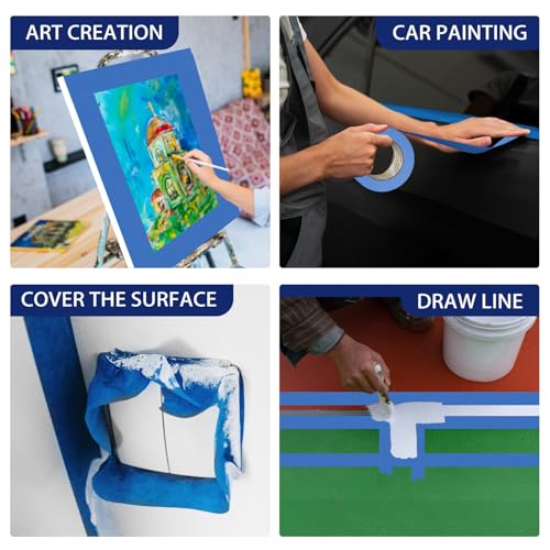 EFOK 1 Pack Blue Painters Tape 3 Inch x 55 Yds Paint Masking Tape for Walls