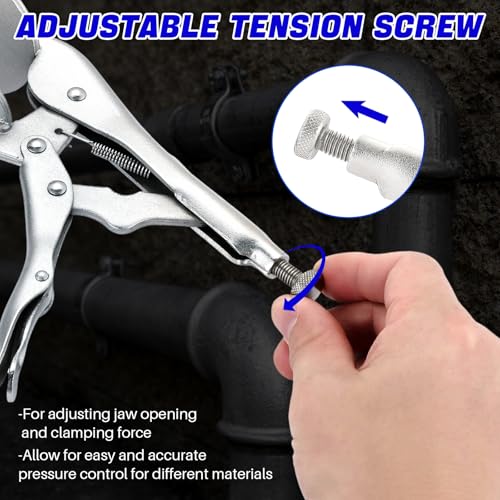DASBET 9" Locking Pliers 4 Pack Metal Welding Clamp