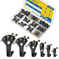 Uniclife 152 Pcs Picture Hanging Kit, 10 lb, 20 lb, 30 lb, 50 lb, 75 lb, 100 lb Heavy Duty Picture Hangers for Drywall & Wood, Picture Hanging Hooks for Hanging Photos Mirrors Paintings,Black - size: 152 Pcs, style: Black