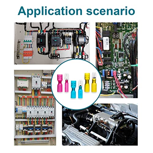150 PCS Spade Connectors Kit, Heat Shrink Spade Terminal 22-10 AWG - size: 22-10AWG, style: Spade Female & Male