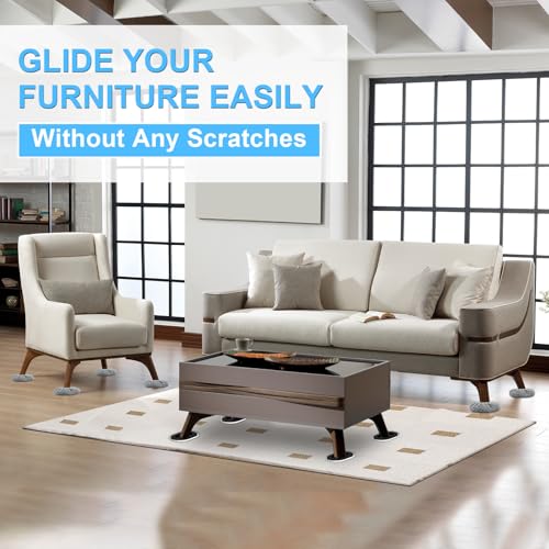 Furniture Sliders for Hardwood Floors: Multi-Surface 3-in-1 Movers Sliders - size: 5.8*4.3in Oval 8+4+1Pack