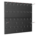 TORACK Metal Pegboard Wall Organizer 24"x24", 70 PCS Tools Storage Pegboard - color: Black
