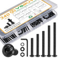 VGBUY 340Pcs M4 Screw Kit, Black M4 Screws Bolts, 25/30/35/40/45/50mm Metric Button Head Cap Screw Assortment Kit with Washer Nuts,10.9 Grade - size: M4x25/30/35/40/45/50mm, style: Button Head