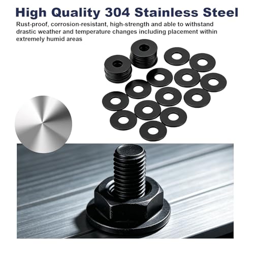 ZQZ 1/4 x 7/10 Stainless Steel Flat Washers, 55PCS Fender Washer 7/10" OD - size: B-1/4" x 7/10"-138 Pieces