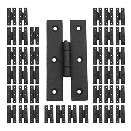 Renovators Supply Flush Mount Cabinet Hinges - Wrought Iron H Hinges for Cabinet Doors - Heavy Duty Cabinet Door Hinges - Kitchen Cupboard Hinges - Colonial Hinges for Home Improvement - Pack of 40 - size: Pack of 40