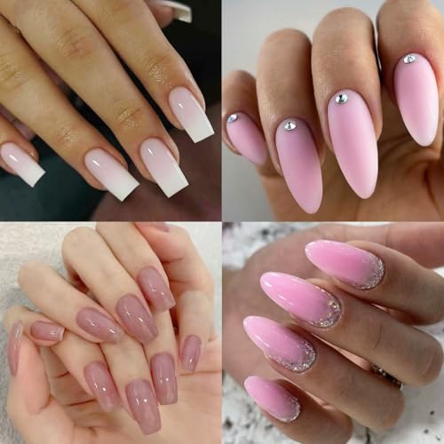 Fcozpjk Poly Gel Nail Kit White Mauve Nude Pink Builder Extension Gel Set - color: 4colors-pink-nude