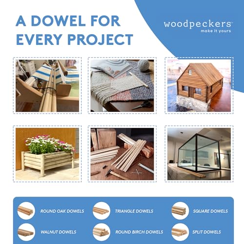 Dowel Rods Wood Sticks Wooden Dowel Rods 3/16 x 6 Inch Unfinished Hardwood Sticks for Crafts and DIYers 250 Pieces by Woodpeckers - color: Pack of 250, size: 3/16" x 6" Dowels