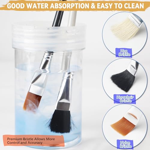 Halobios 26PCS Painting Brushes Set, 5 Sets of Professional Painting Brushes for Acrylic Painting, Artist Paintbrushes for Body Face Rock Canvas, Children Adult Drawing Arts Crafts Supplies - size: 26PCS