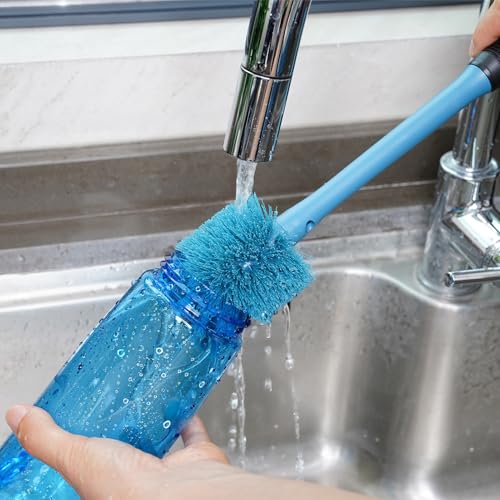 MOSOLAN 2-in-1 Bottle Brush and Straw Cleaner Brush, Smokey Blue, 1 Pack - color: Smokey Blue, size: 1 Count (Pack of 1)