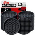 Non Slip Furniture Pads for Hardwood Floors - 12PCS 2" Caster Cups, Round | Furniture Stoppers to Prevent Sliding, Anti Slip Furniture Coasters Cup, Floor Protectors for Furniture Bed Couch Chair,Black - size: 2" 12pcs Black