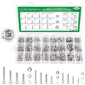 360Pcs Machine Screws #6-32#8-32#10-24 Bolt Nut Washer Kit,304SS | for Electrical Switch Boxes, Wall Socket Outlets & Faceplates, 10 Metric Sizes (M4 x 6mm to 30mm) - size: 360Pcs #6-32#8-32#10-24