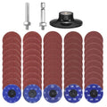 HARFINGTON 53pcs Quick Change Discs Set 3" Lock Sanding Discs with 1/4" Shank Pad Holder 36/60/80/120/240 Grit Surface Conditioning for Polish Rust Removal - size: 3"