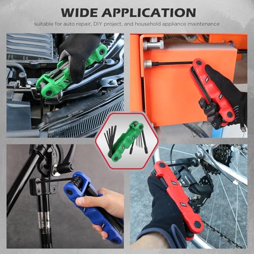 11-Piece Large Folding Torx Key Set (T9–T55), Heavy Duty Folding Star Wrench Set, Portable Compact Tool for Archery, Bike Repair, Furniture, and Basic Home Maintenance(Green) - style: 11-Piece Torx (Folding - Green)
