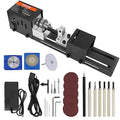 VEVOR Mini Lathe Machine, 2.76 in x 6.3 in, 24VDC 96W Mini Wood Lathe Tools Milling Machine Accessories, 7 Speeds 4220/5300/5650/6350/6660/7050/8450 RPM, for DIY Woodworking Wood Drill Rotary Tool - size: 2.76 in x 6.3 in