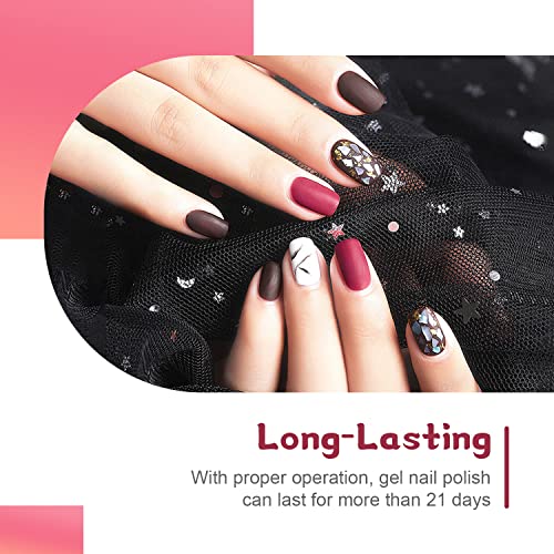 JODSONE Gel Nail Polish Starter Set Ribbon Glitter Summer Light Winter Dark Glossy 36-Piece Multi-color Gel Nail Polish Set - color: KIT-10