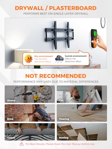 Mecurate 5-in-1 Stud Finder Wall Scanner for Studs, Metal & Live AC Wires - color: Orange