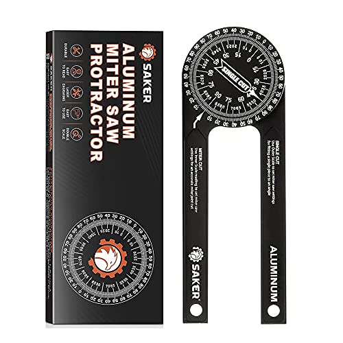 Saker Miter Saw Protractor 7-Inch Aluminum Protractor Angle Finder Black - style: 1 Pack