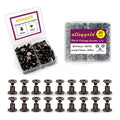 50 Sets M5*6 Gun Black Chicago Screw Kit Leather Rivets Screw Rivets Chicago Screw Buttons DIY Leather Trim - color: black, size: M5*6mm