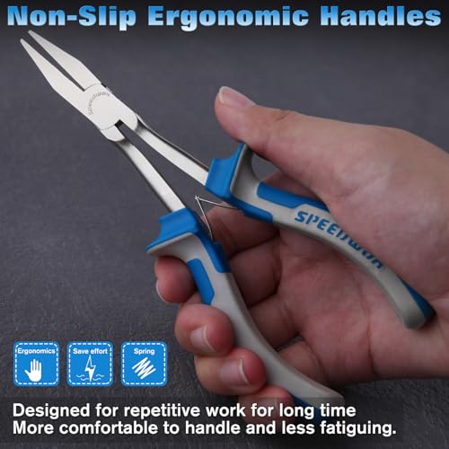 SPEEDWOX 6 Inches Long Reach Flat Nose Pliers Smooth Jaws Duckbill Pliers - style: Flat Nose Pliers