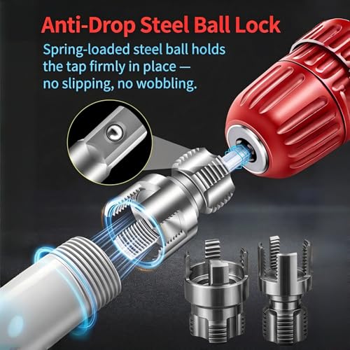 6 in 1 PVC Pipe Threading Tool – Reinforced Hardened Alloy Internal & External Threader Kit for 1/2", 3/4", 1" Pipes, No Chipping No Slippage – Pro Plumbing Tool for DIY Repairs