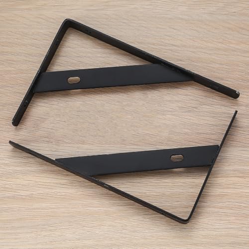 Heavy Duty Shelf Brackets - 8 Pcs L Shaped Metal Wall Mount Shelves Support for Floating Shelves (3.7 x 6 inch) (Pack of 2) - size: 3.7 x 6 inch Black (Pack of 2)