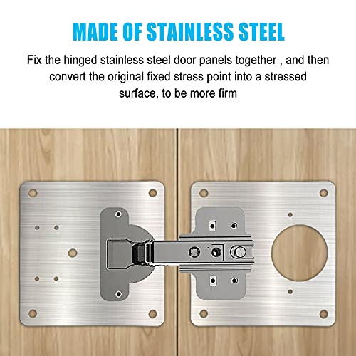 Cabinet Hinges Repair Plate,Stainless Steel Hinge Repair Brackets Kit,Kitchen Cupboard Door Hinge Repair Plate Kit Includes Fixing Screws,Protect Wooden Kitchen Cabinet Door,Furniture(6 PCS)… - size: 6 Pieces