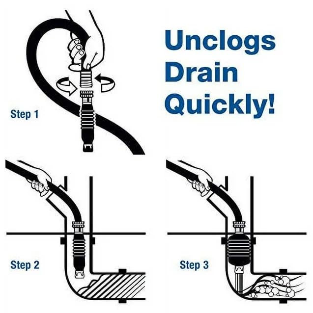Drain King 186 Unclogs Bathroom Sinks, Showers, and Swimming Pool Drains, 1.5 to 3 Inch - style: without Hose