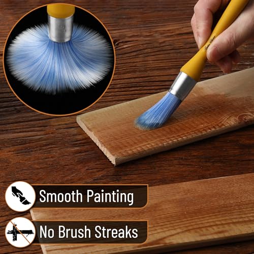 Bates- Trim Brush, 0.75 Inch, Edge Painting Tool, Trim Paint Brushes, Trimmer Edger, Trim Brush - color: Mustard Yellow, size: 0.75 inch, 1 Pack