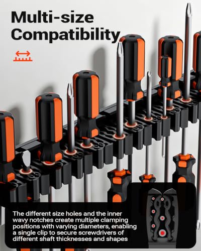 DEHOYI Magnetic Screwdriver and Wrench Organizer for Workshop, Garage | Heavy-Duty Tool Organizer for 48 pcs Tools & Space-Saving Tool Holder | Gift for Father and Boyfriend (4 pcs) - color: Red, size: 4 pcs