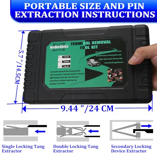 41 Pcs Terminal Pin Removal Tools with Blow-Molded Case, Blue - color: Blue