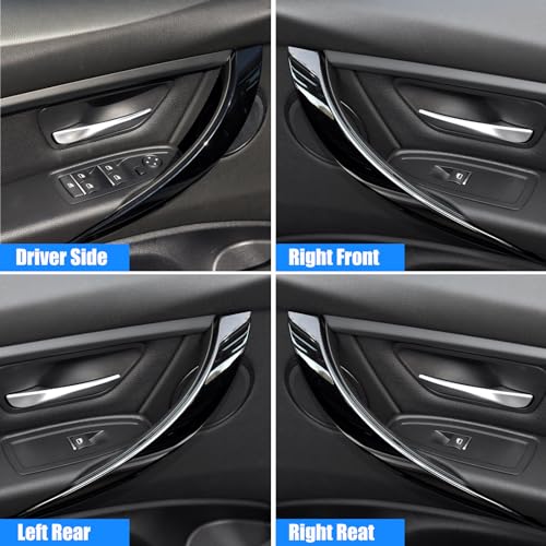Jaronx Compatible with BMW Door Handles Replacement for 320i,325i,328i,330i,335i,340i F30/F31/F80 M3, 4PCS Driver Side and Passenger Side Interior Door Pull Handle Replacement(NOT for 4 Series) | 320i,325i,328i,330i,335i,340i 4PCS Driver Side and Passenge