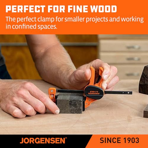 JORGENSEN E-Z Hold 2-Pack 8" One Hand Hobby Bar Clamps for Woodworking - size: 8"