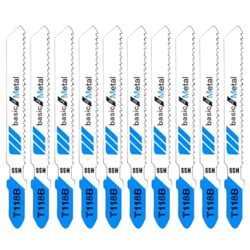 10 Pcs Jigsaw Blades for Metal 3 Inch T118B Jig Saw Blades Basic for Metal T Shank Jigsaw Replacement Blade - style: T118B