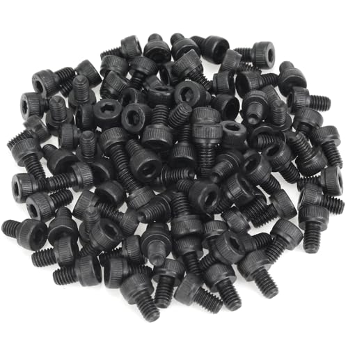 105 Pieces M4 x 6mm Socket Head Cap Screws, Thread Pitch 0.7mm, Sutemribor M4 Black Screws, 12.9 Grade Alloy Steel, Black Oxide Finish, Fully Threaded - size: M4 x 6mm, style: Socket Head