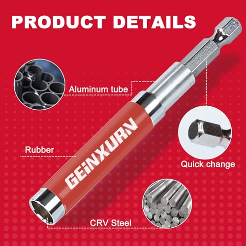Geinxurn 3 PCS Drive Guide with Self Retracting Sleeve(3.5”) and 10 Pcs Screwdriver Bit, Magnetic Drill Bit Tip Holder for Prevent Screws Shaking When Driving - style: GSLB0080-013