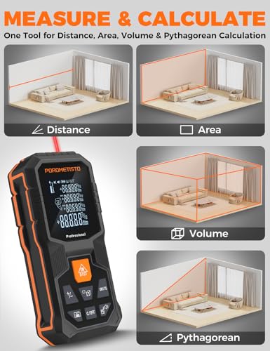 Laser Measure (164ft/50m) POROMETISTO with Angle Sensor&Tripod Mount