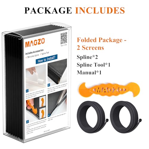 2PACK MAGZO Window&Door Screen Replacement Kit, 48''W x 99''L, Black - color: Black, size: 48"W x 99"L
