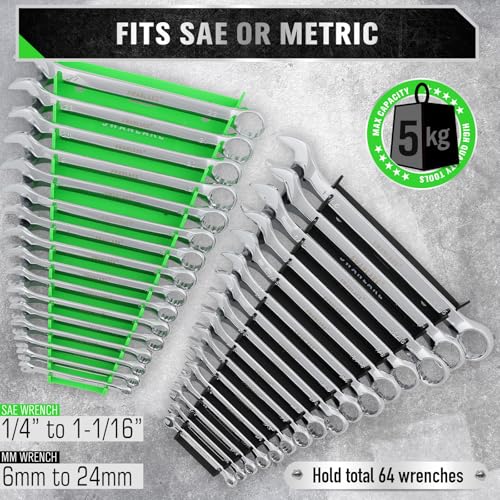 22-Piece Socket Organizer & Magnetic Wrench Organizer Set, 1/4", 3/8", 1/2" Drive Socket Holder, Total 64 Slots Metric & SAE Magnetic Wrench Holder (Socket, Wrenches not Included) - style: 22 PCS