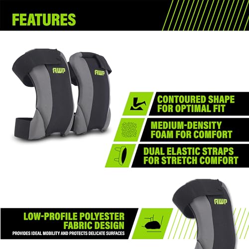 AWP Work Knee Pads, One Size, 1 Pair, Low-Profile Fabric Cap - size: 1 Pair, style: Low-Profile Fabric Cap Work Knee Pads