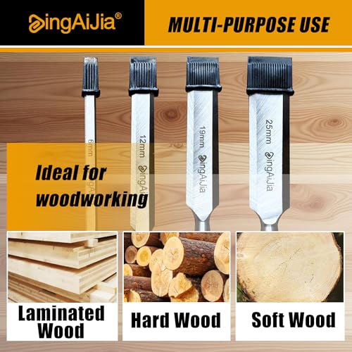 4 Pcs Wood Chisel Set for Woodworking (1/4", 1/2", 3/4", 1")