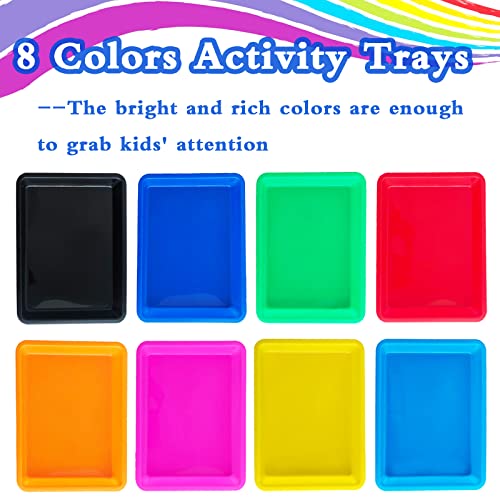 10 Pack Plastic Art Trays: 8 Color Sensory Trays for Kids Crafts & DIY Projects - style: 10PCS 8 Colors