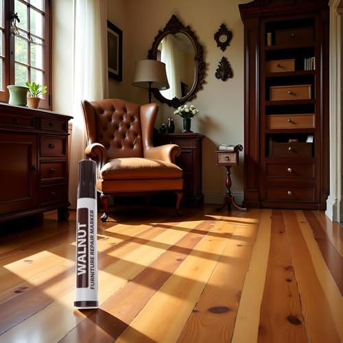 1Pc Furniture Repair Wood Cabinet Floor Touch Up Markers Scratch Filler Remover - Mahogany Wood Polish and Care Wood Floor Markers 95) (Walnut)