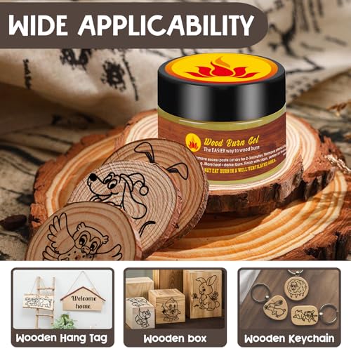 1DFAUL Wooden Burning Paste, 4 OZ Wood Burn Gel with Silicone Squeegee | Create Beautiful Art in Minutes, Personalize Your Craft, for Crafting, Drawing & DIY Arts